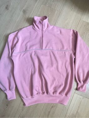 Vintage L.L.Bean pink quarter-zip pullover sweatshirt  vintage